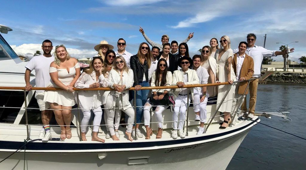 Birthday celebration on a luxury yacht